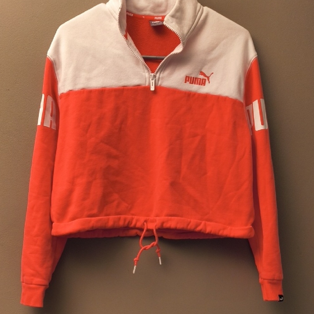 Puma - Like New - Salmon and White Quarter-Zip  Women's Sweater - Picture 3 of 12